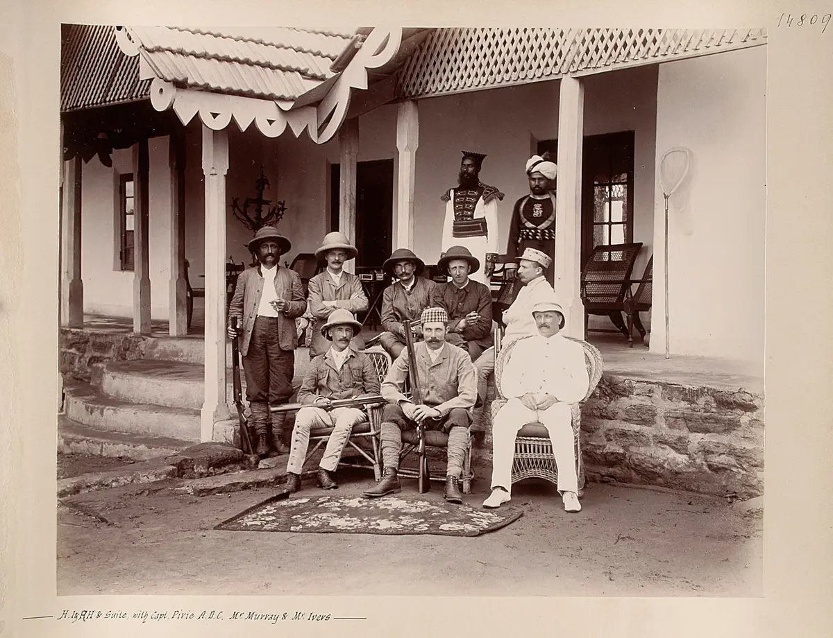 His k.u.k. Highness Franz Ferdinand with entourage (Capt. Pirie, A.D.C. Murray, Mr. Ivers)