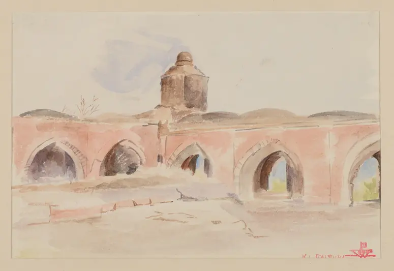 Aquarell, Ruinen, islamisch