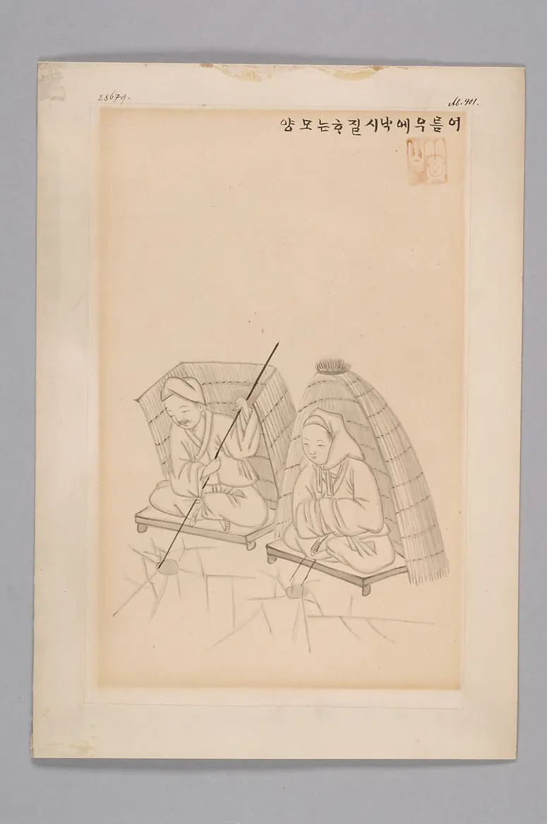 Tuschezeichnung der Werkstatt Kim Jun-geun 김준근 金俊根 (Kisan 기산 箕山)