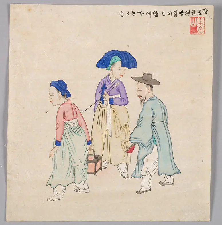Tuschezeichnung der Werkstatt Kim Jun-geun 김준근 金俊根 (Kisan 기산 箕山)