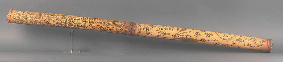 Engraved bamboo tube