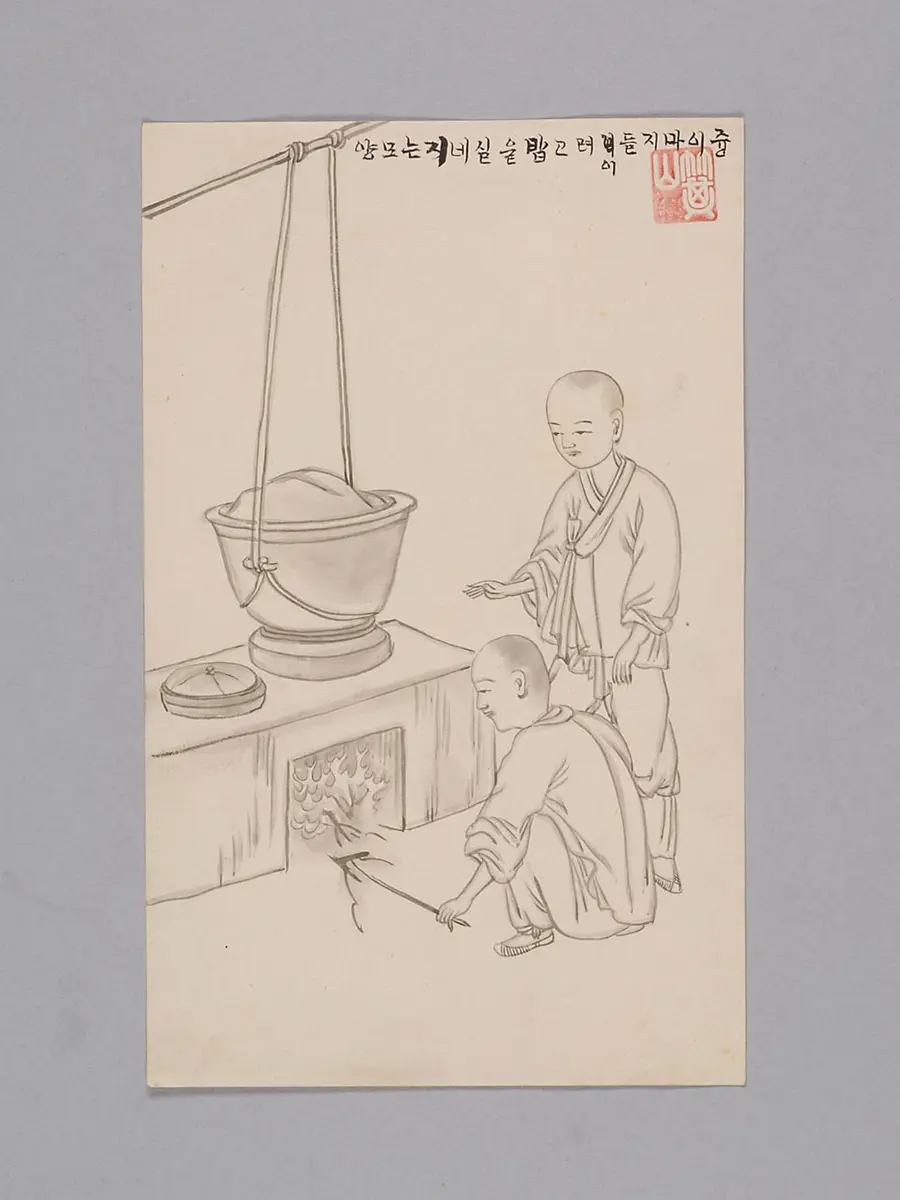Tuschezeichnung der Werkstatt Kim Jun-geun 김준근 金俊根 (Kisan 기산 箕山)