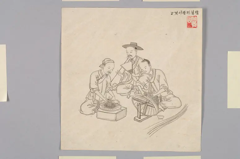 Tuschezeichnung der Werkstatt Kim Jun-geun 김준근 金俊根 (Kisan 기산 箕山)