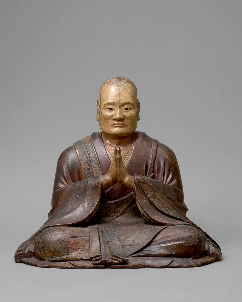 Gründungsabt Chizon’in Nikkei des Tempels Honmyō 知存院日慶坐像
