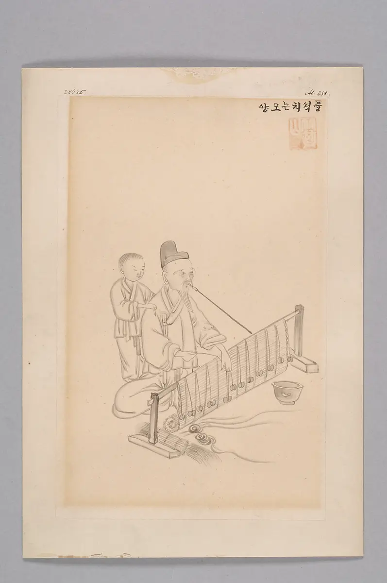 ink drawing by the workshop of Kim Jun-geun 김준근 金俊根 (Kisan 기산 箕山)