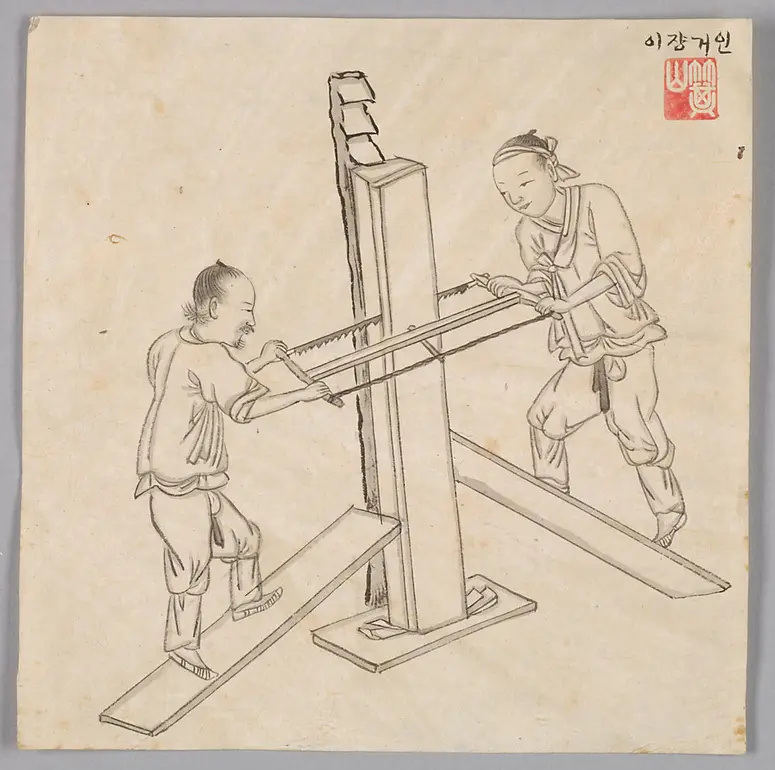Tuschezeichnung der Werkstatt Kim Jun-geun 김준근 金俊根 (Kisan 기산 箕山)