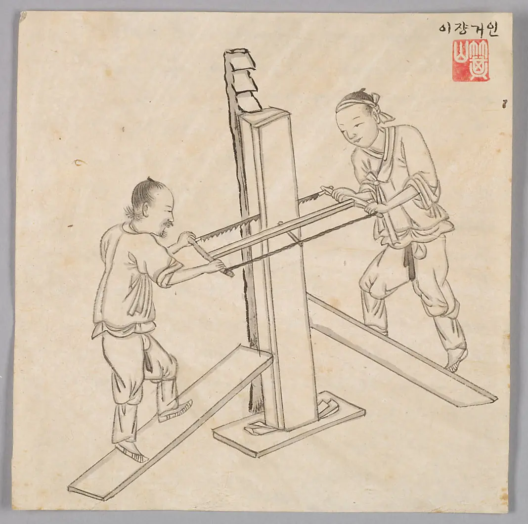 Tuschezeichnung der Werkstatt Kim Jun-geun 김준근 金俊根 (Kisan 기산 箕山)