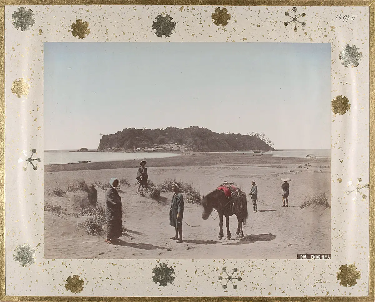 1016. Enoshima; Bauer mit Pferd
