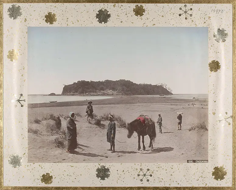 1016. Enoshima; Bauer mit Pferd