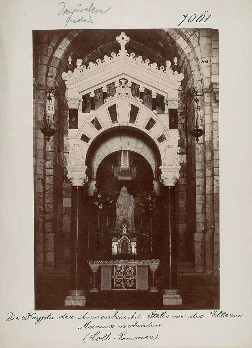 Jerusalem: Krypta der Annenkirche, Stelle wo Marias Eltern wohnten