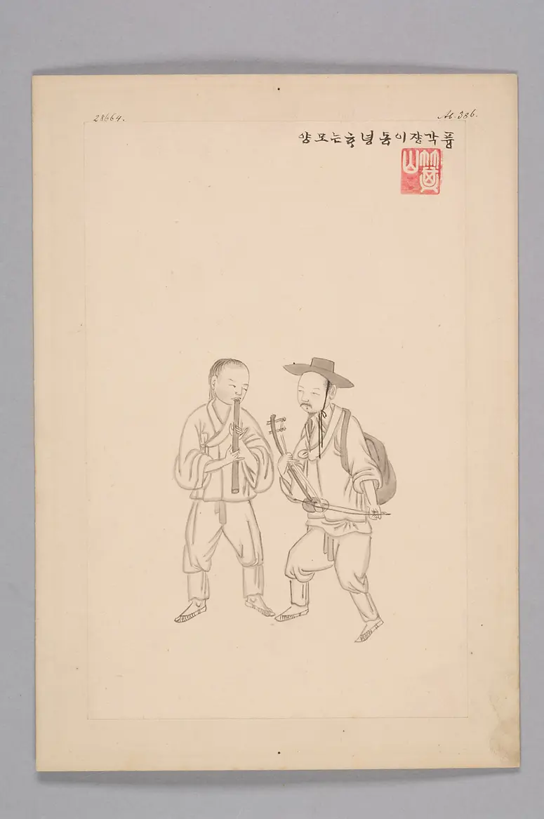 Tuschezeichnung der Werkstatt Kim Jun-geun 김준근 金俊根 (Kisan 기산 箕山)
