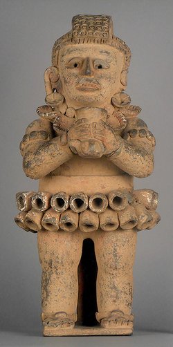 Figur mit Opfergefäß