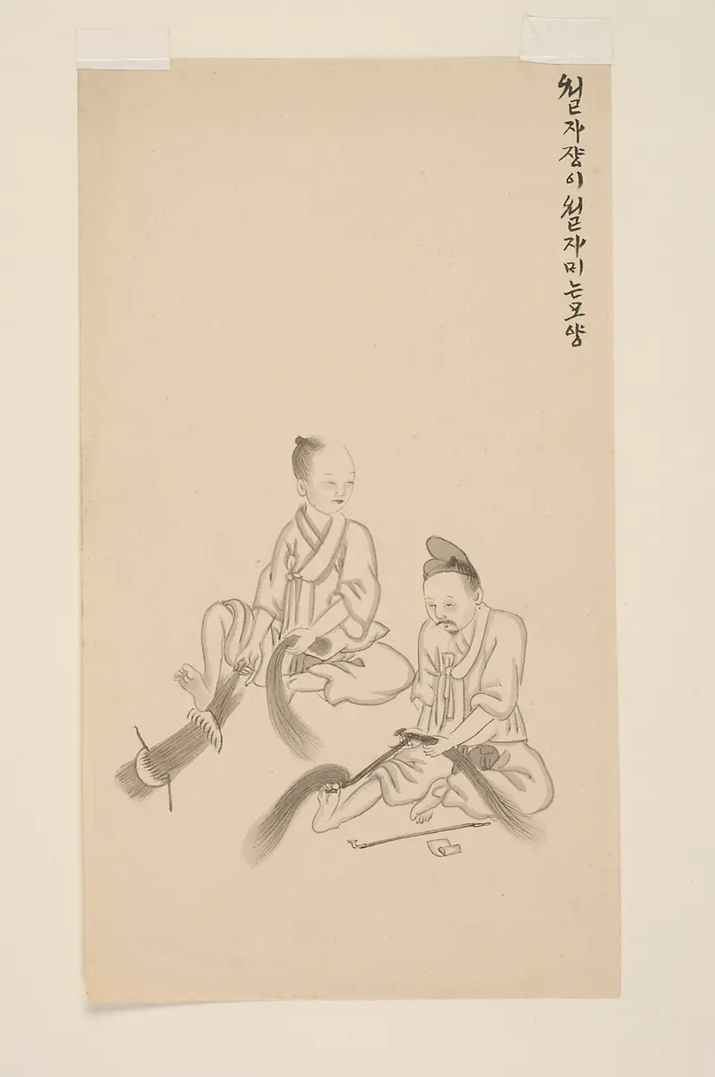Tuschezeichnung der Werkstatt Kim Jun-geun 김준근 金俊根 (Kisan 기산 箕山)