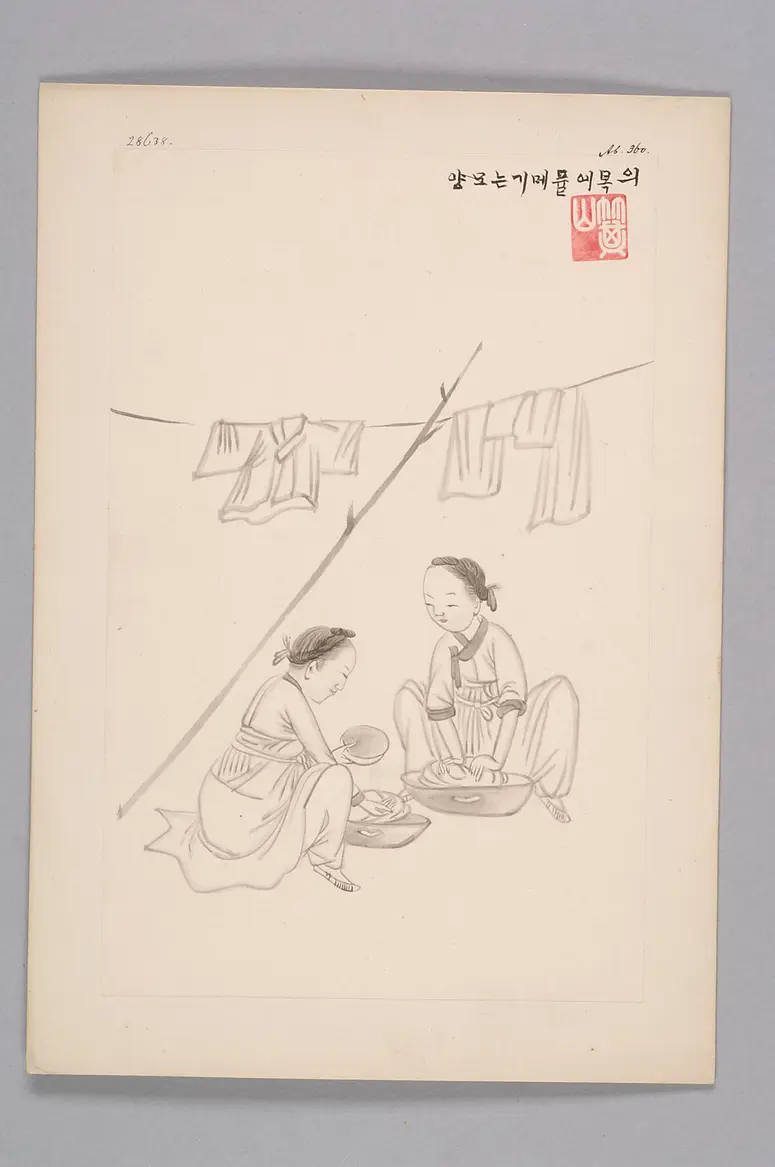 ink drawing by the workshop of Kim Jun-geun 김준근 金俊根 (Kisan 기산 箕山)