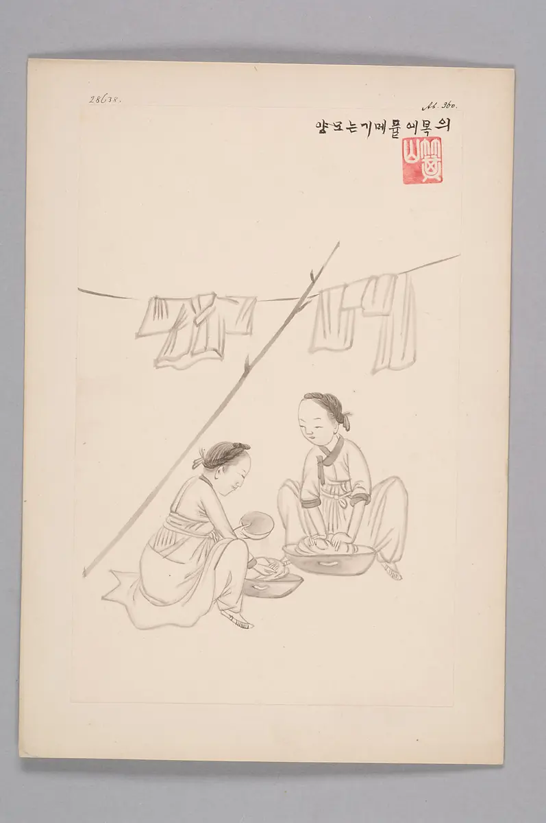 ink drawing by the workshop of Kim Jun-geun 김준근 金俊根 (Kisan 기산 箕山)