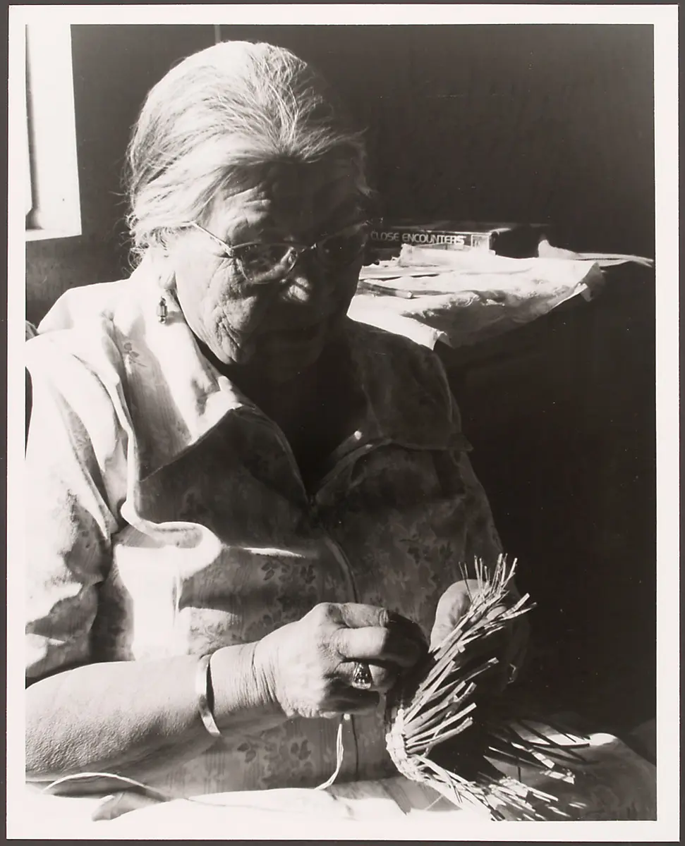 Isabell Ides at basket making.