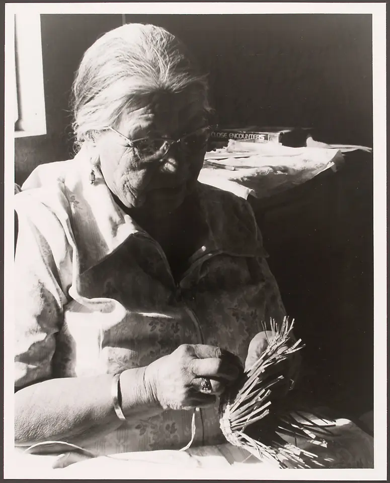 Isabell Ides at basket making.