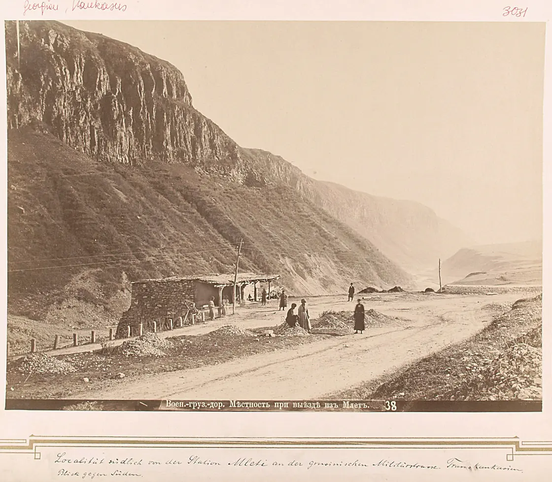 Localität nördlich von der Station Mleti an der grusischen Militärstrasse. Blick gegen Süden (Transkaukasus)