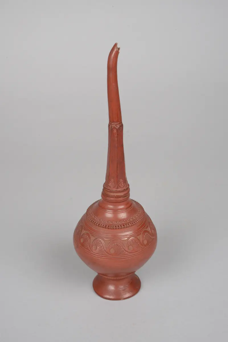Tonflasche, rot, Hals abschraubbar