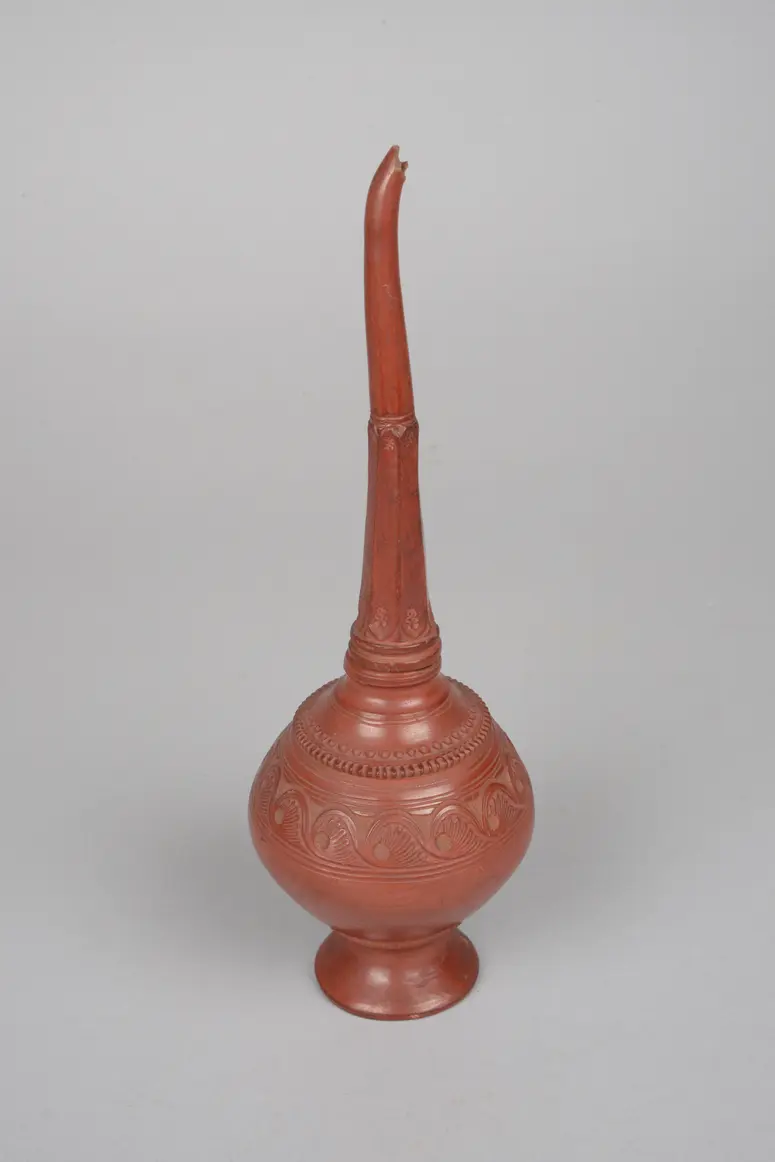 Tonflasche, rot, Hals abschraubbar