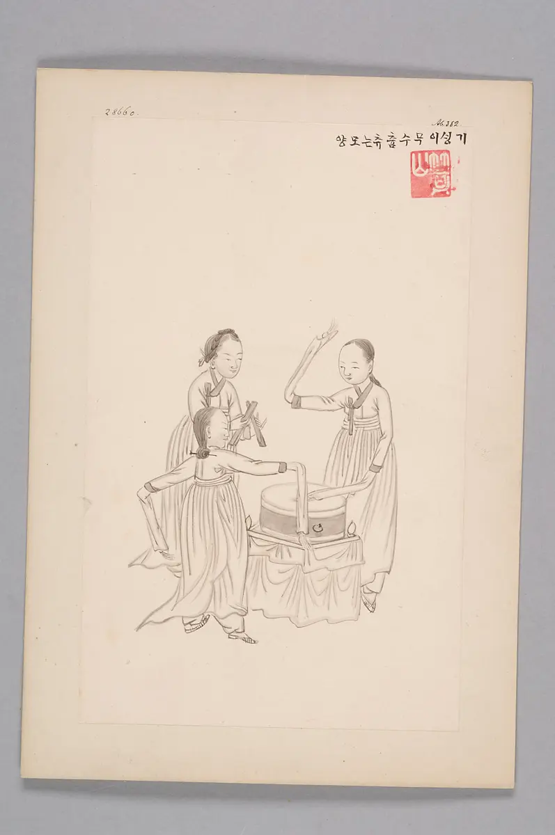 Tuschezeichnung der Werkstatt Kim Jun-geun 김준근 金俊根 (Kisan 기산 箕山)