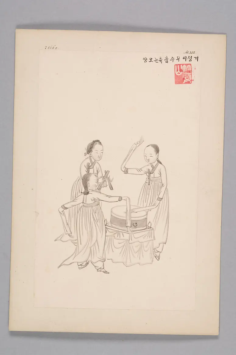 Tuschezeichnung der Werkstatt Kim Jun-geun 김준근 金俊根 (Kisan 기산 箕山)
