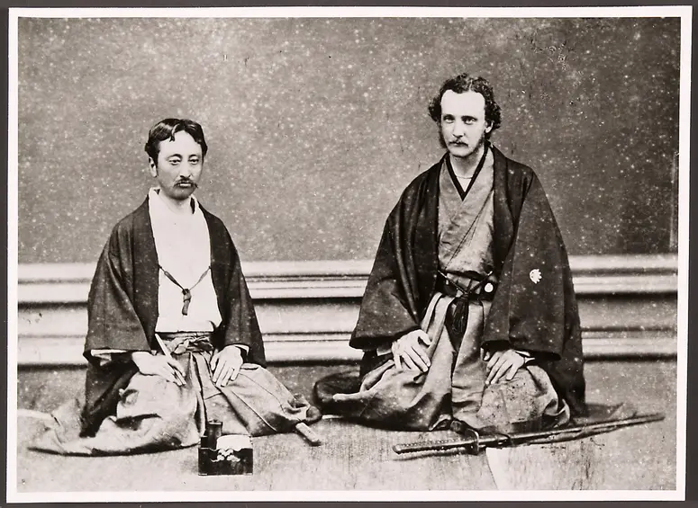 Ernst von Stein (rechts) während seines fast 2 jährigen Aufenthalts in Japan (1885-1888), links Hr. Fujinami Kototada (kaisl. Hofbeamter)