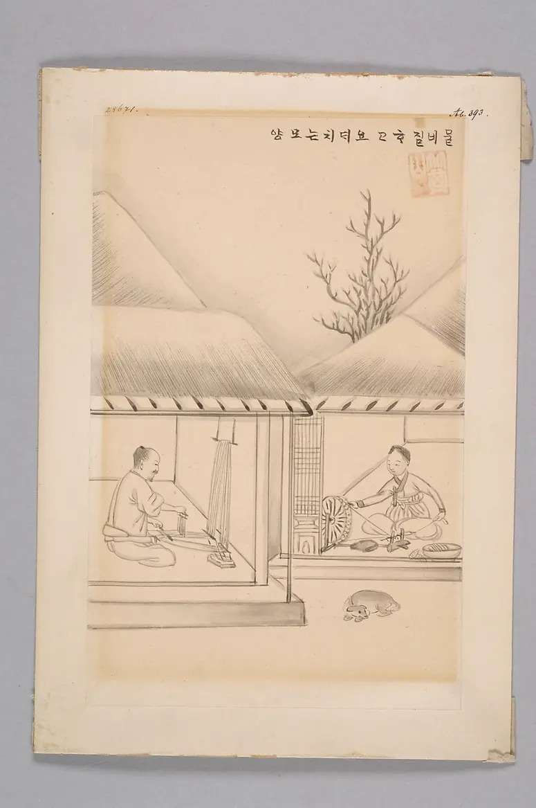 Tuschezeichnung der Werkstatt Kim Jun-geun 김준근 金俊根 (Kisan 기산 箕山)