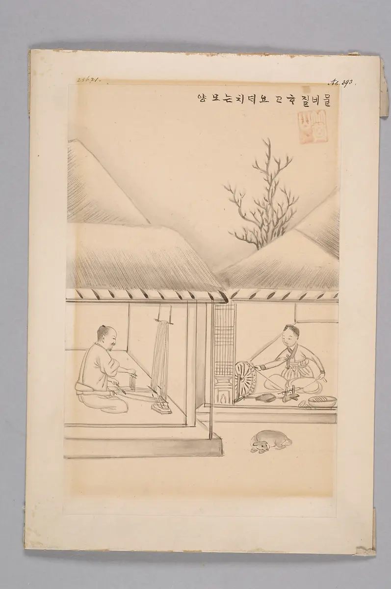 Tuschezeichnung der Werkstatt Kim Jun-geun 김준근 金俊根 (Kisan 기산 箕山)