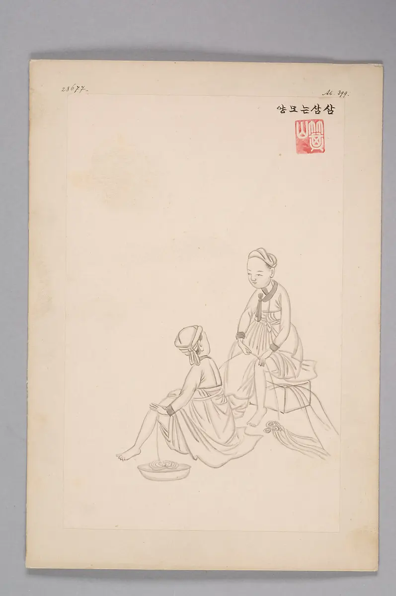 Tuschezeichnung der Werkstatt Kim Jun-geun 김준근 金俊根 (Kisan 기산 箕山)