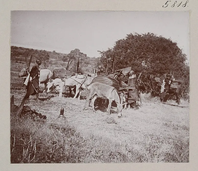 Massai, auf der Wanderung von Naiwascha nach Sosian