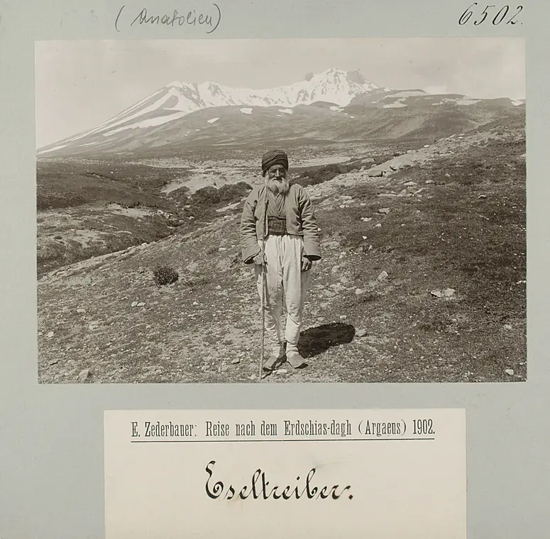 E. Zederbauer: Reise nach dem Erdschias-dagh (Argaeus) 1902. Eseltreiber