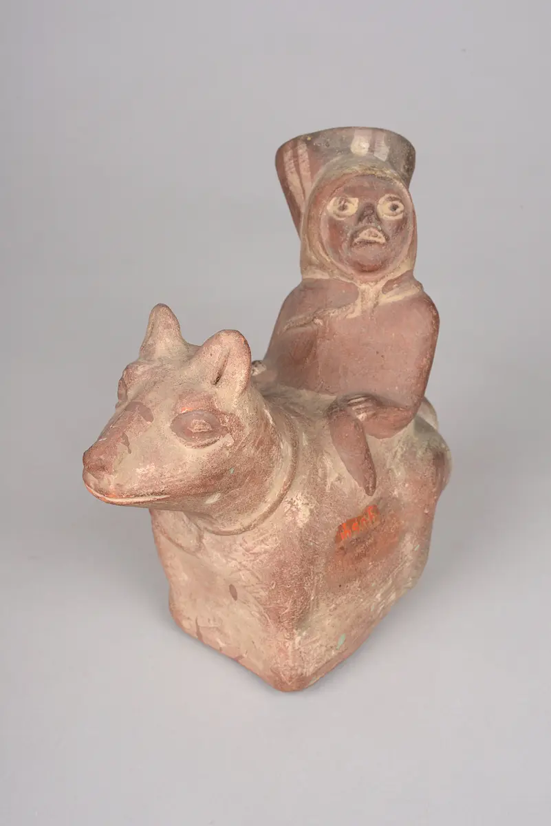 Vessel in Shape of Lllama with Rider