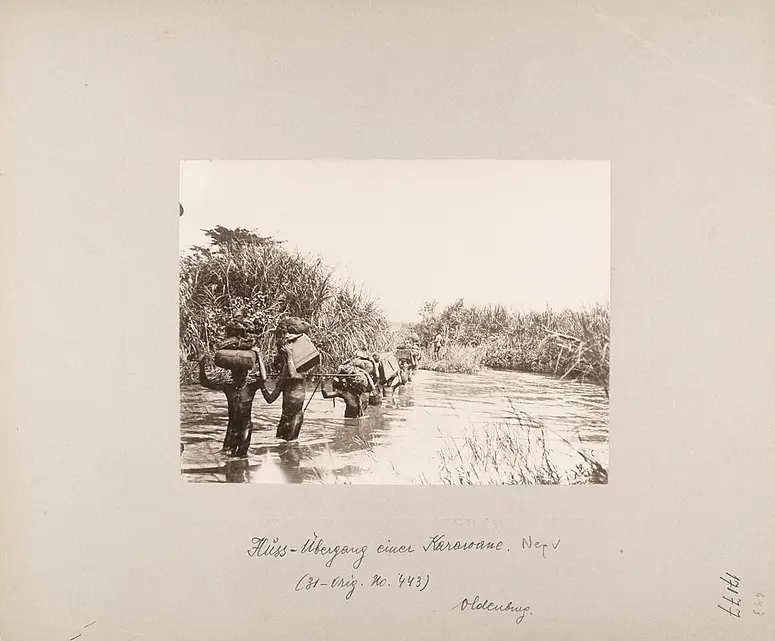 Flussübergang einer Karawane