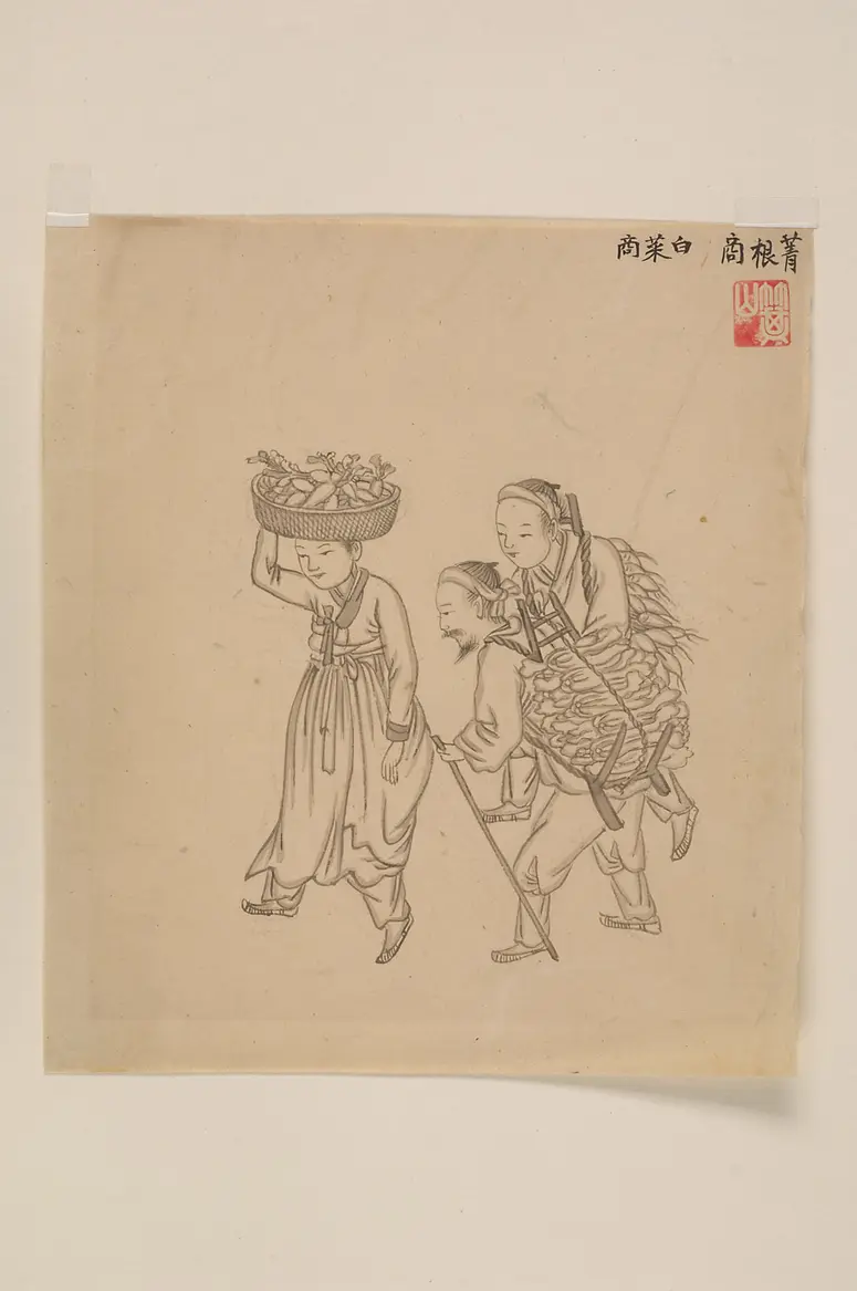 Tuschezeichnung der Werkstatt Kim Jun-geun 김준근 金俊根 (Kisan 기산 箕山)