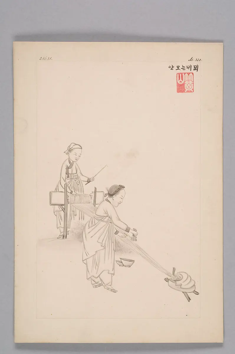 Tuschezeichnung der Werkstatt Kim Jun-geun 김준근 金俊根 (Kisan 기산 箕山)