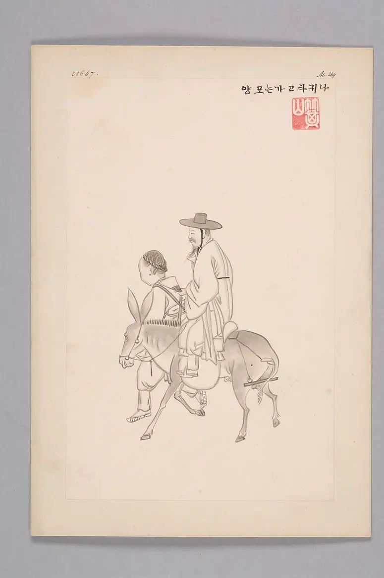 Tuschezeichnung der Werkstatt Kim Jun-geun 김준근 金俊根 (Kisan 기산 箕山)