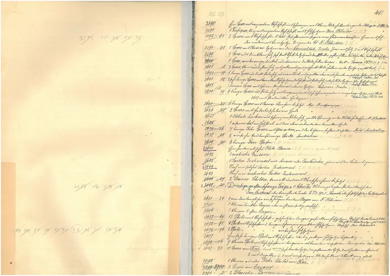 Von Franz Heger, dem Leiter der anthropologisch-ethnographischen Abteilung am naturhistorischen Hofmuseum, verfasstes handschriftliches Inventar der ethnographischen Weltreisesammlung von Franz Ferdinand von Österreich-Este