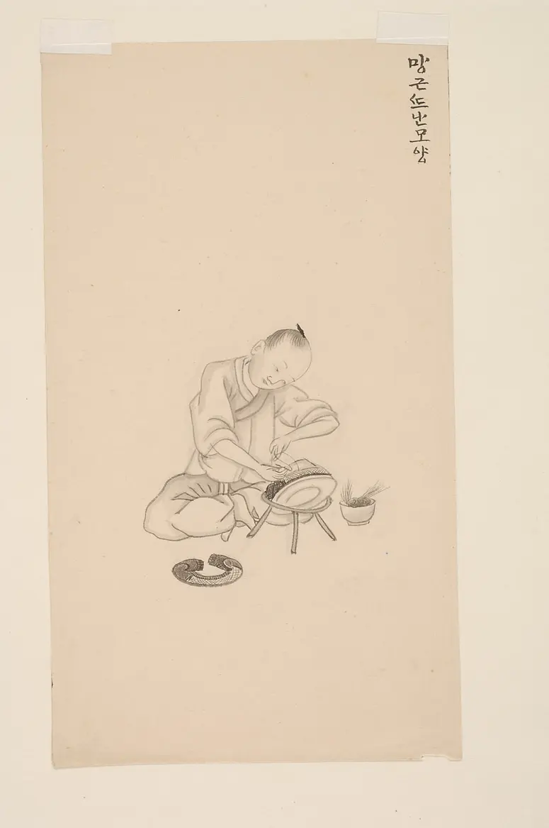 Tuschezeichnung der Werkstatt Kim Jun-geun 김준근 金俊根 (Kisan 기산 箕山)