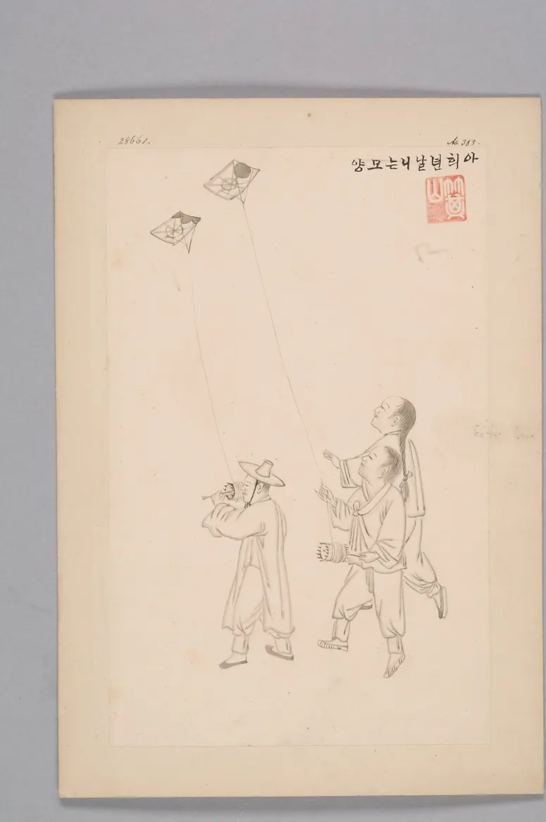 Tuschezeichnung der Werkstatt Kim Jun-geun 김준근 金俊根 (Kisan 기산 箕山)