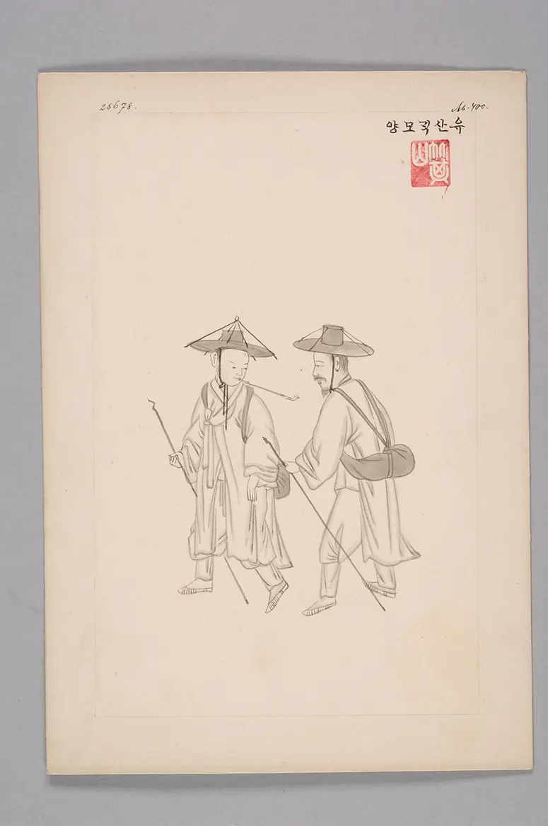 Tuschezeichnung der Werkstatt Kim Jun-geun 김준근 金俊根 (Kisan 기산 箕山)
