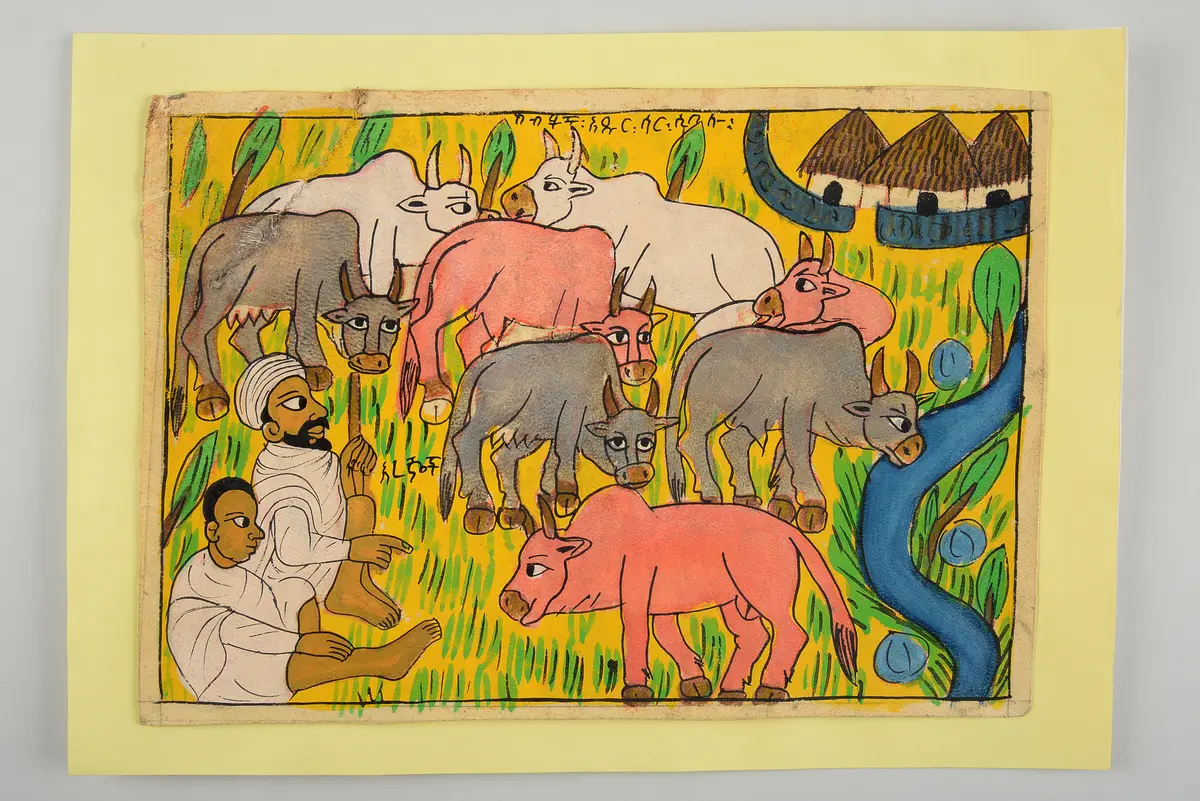 Shepherds and cattle