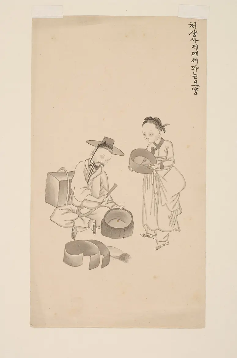 Tuschezeichnung der Werkstatt Kim Jun-geun 김준근 金俊根 (Kisan 기산 箕山)