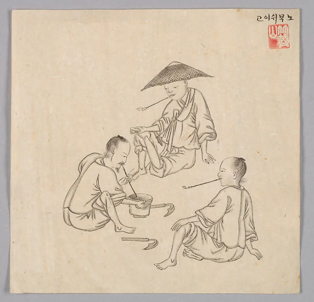 Tuschezeichung der Werkstatt Kim Jun-geun 김준근 金俊根 (Kisan 기산 箕山)