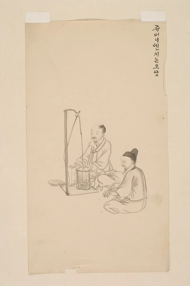 Tuschezeichnung der Werkstatt Kim Jun-geun 김준근 金俊根 (Kisan 기산 箕山)