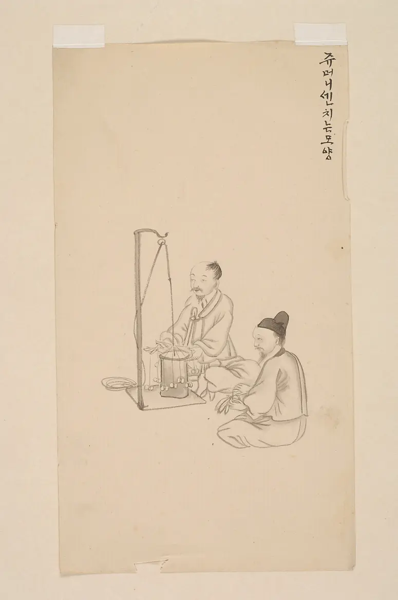 Tuschezeichnung der Werkstatt Kim Jun-geun 김준근 金俊根 (Kisan 기산 箕山)