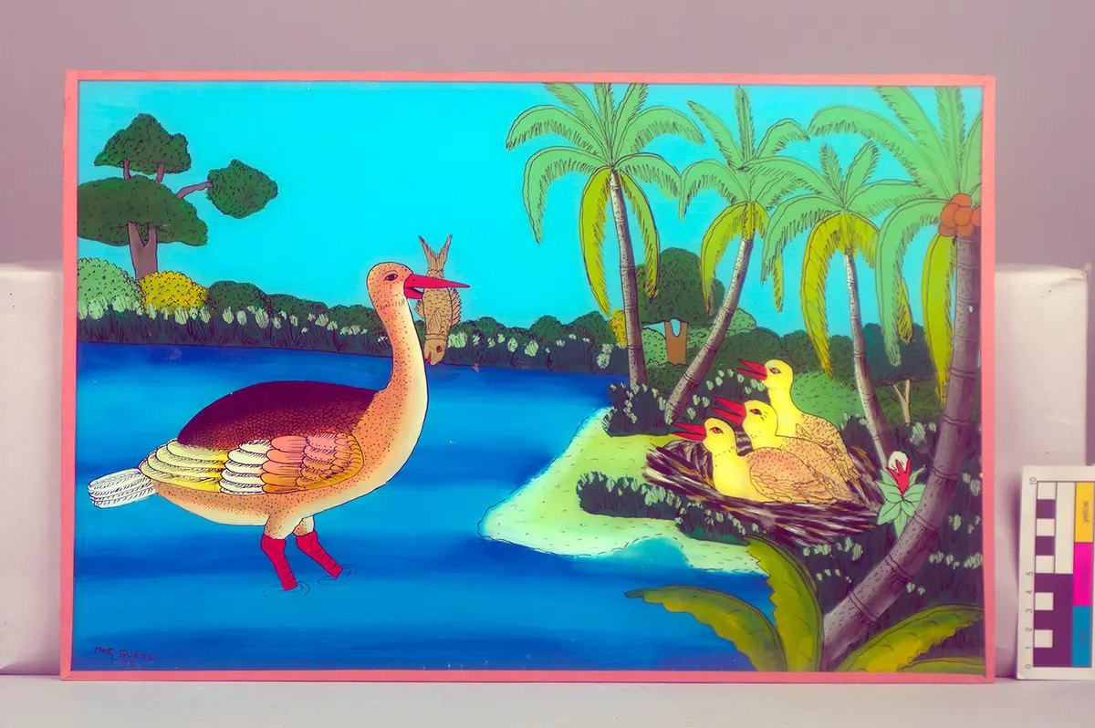 Reverse-glass painting