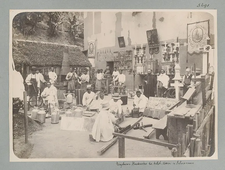 Eingeborene Handwerker der kathol. Mission in Antananarivo