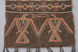 Black-dyed pouch with Thunderbird and Sturgeon