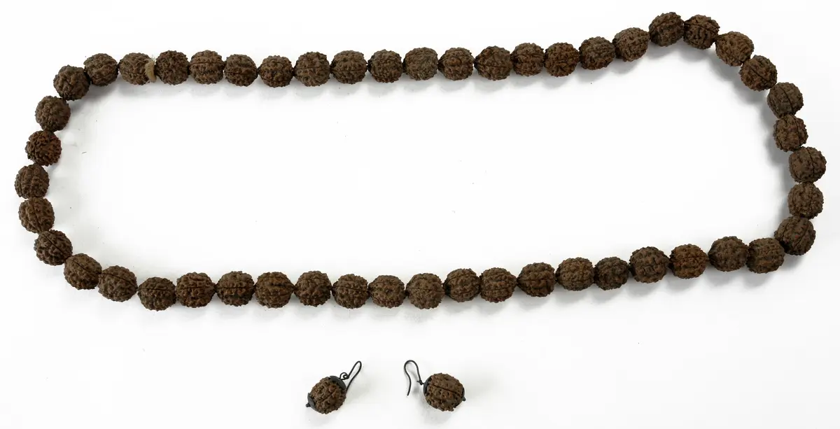 Necklace, earrings